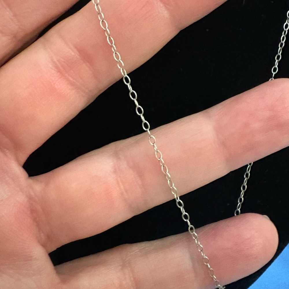 Blue Opal 4 Stone 1.2” Pendant And 18” Chain 925 Sterling Very Dainty SU CH - Picture 4 of 8